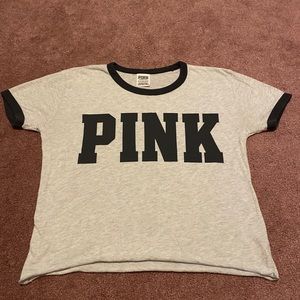 Victoria’s Secret PINK Grey Cropped Tee Size XS